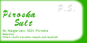 piroska sult business card